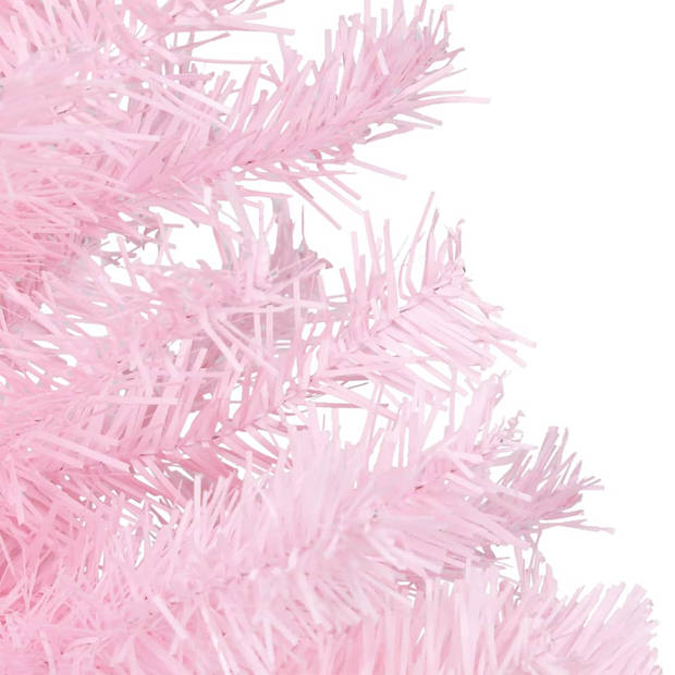 vidaXL Kunstkerstboom met verlichting en kerstballen 120 cm PVC roze