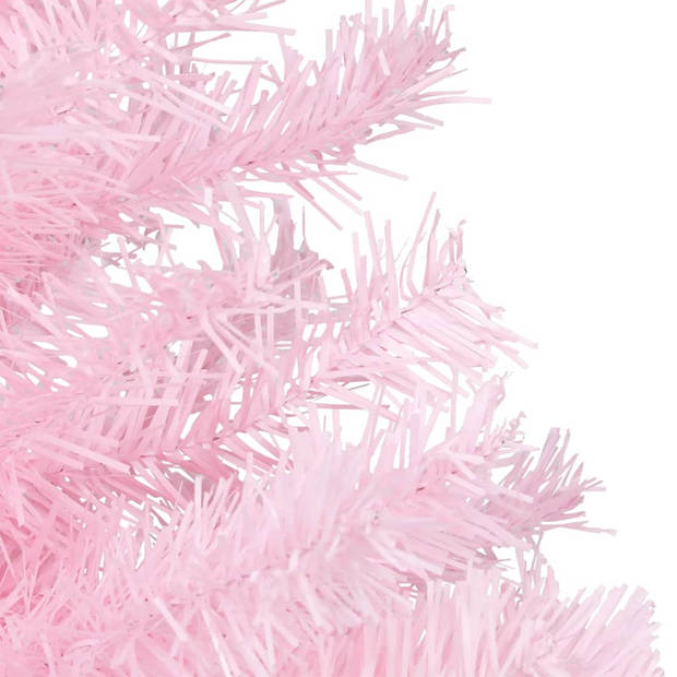 vidaXL Kunstkerstboom met verlichting en kerstballen 120 cm PVC roze