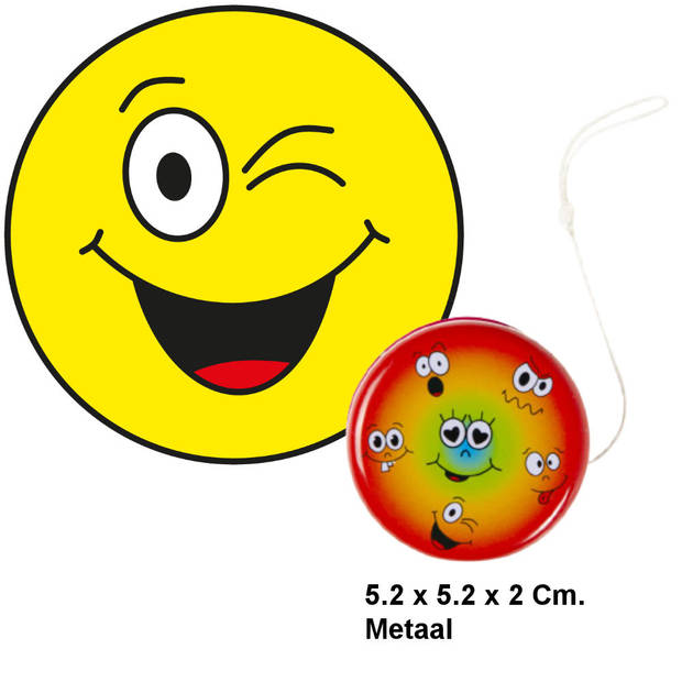 Decopatent® Uitdeelcadeaus 24 STUKS Metalen Smiley Yoyo's - Jojo's
