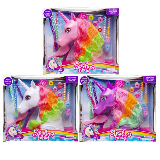 Decopatent® Speelgoed Unicorn Kaphoofd - Sminkpop voor Kinderen - Pop