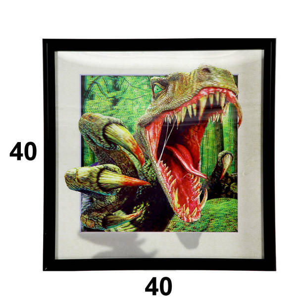 Decopatent® 3D Dinosaurus Schilderij - Wanddecoratie - Dino -