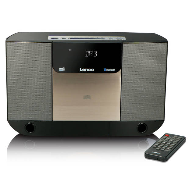 Hifi set met CD DAB+FM radio en Bluetooth® Lenco DAR-045BK Zwart-Zilver