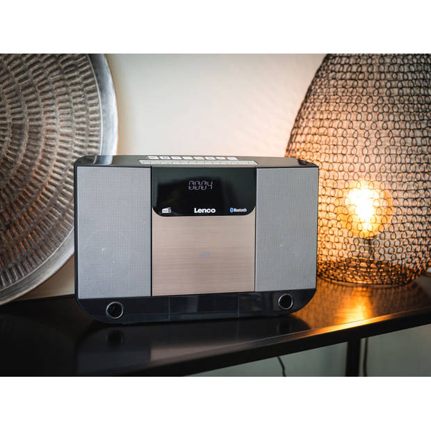 Hifi set met CD DAB+FM radio en Bluetooth® Lenco DAR-045BK Zwart-Zilver