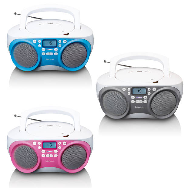 Draagbare FM Radio/CD/MP3 en USB-speler Lenco Wit-Blauw