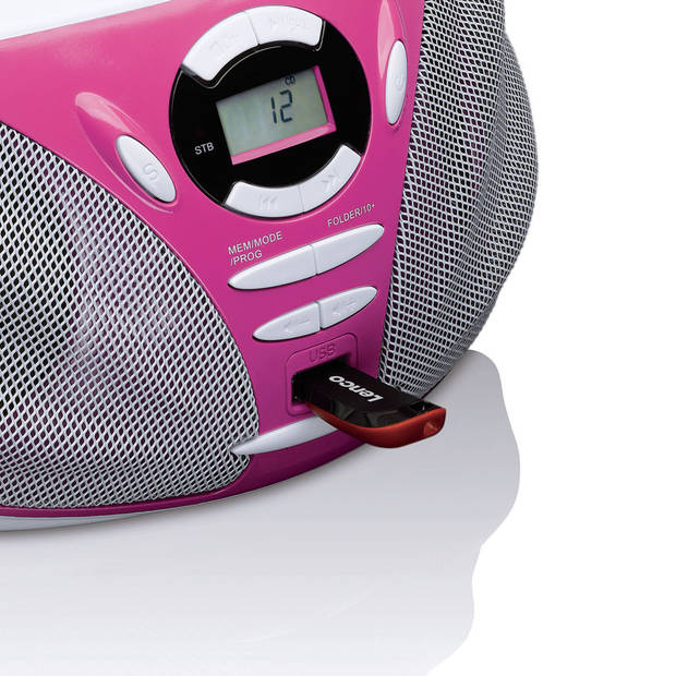 Portable Radio MP3 CD USB Lenco SCD-300PK Roze