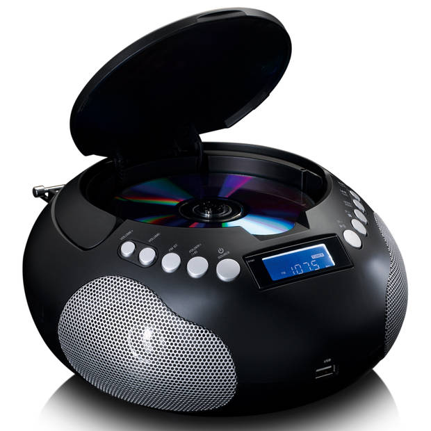 Draagbare Radio/CD/MP3 speler met USB en Bluetooth® Lenco Zwart-Zilver