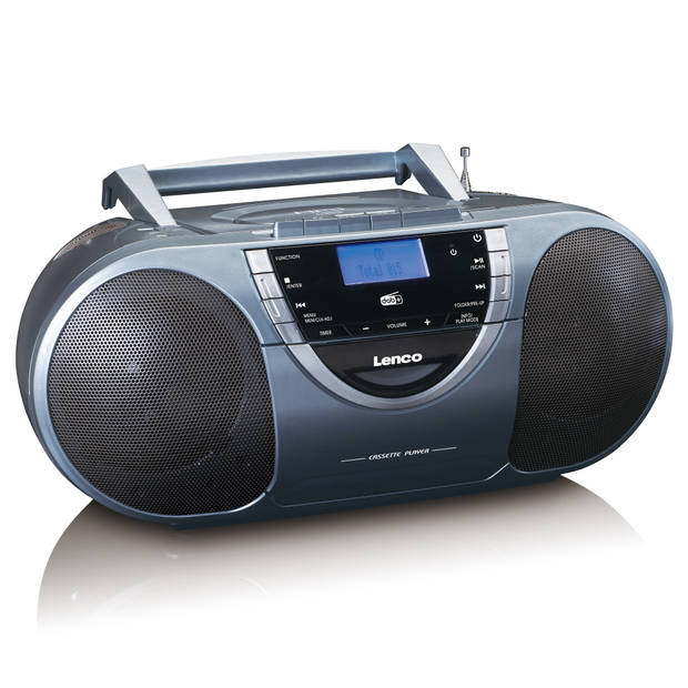 Boombox met DAB+, FM radio en CD/ MP3 speler Lenco Zilver