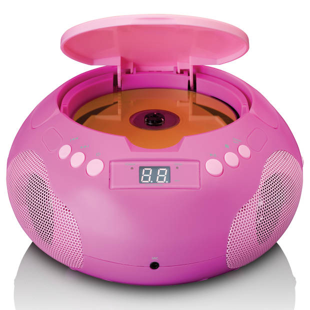 Draagbare radio/ CD player met microfoon Lenco Roze