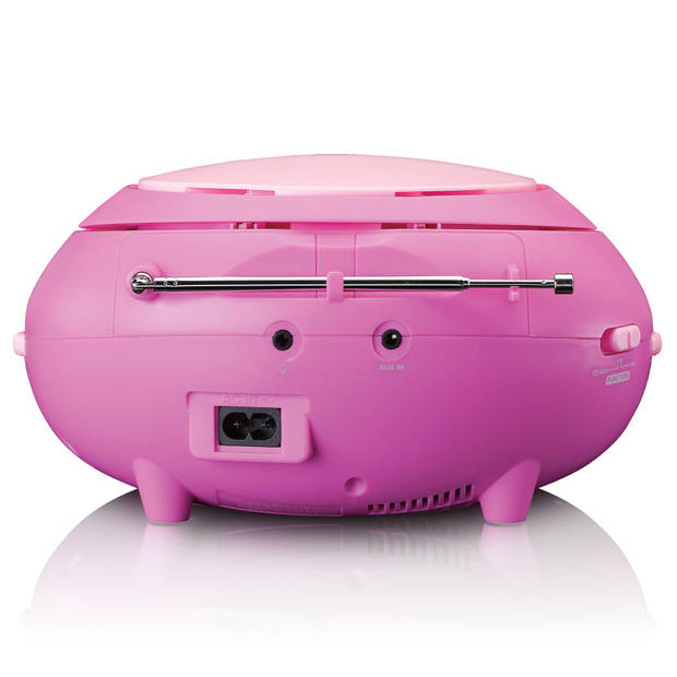 Draagbare radio/ CD player met microfoon Lenco Roze