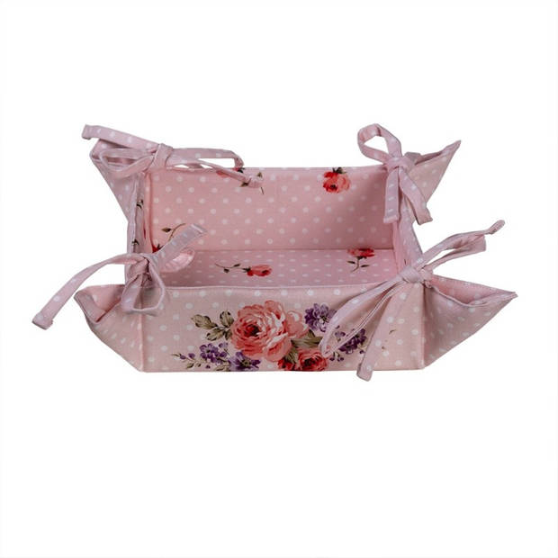 Clayre & Eef Roze Broodmandje 35*35*8 cm DTR47