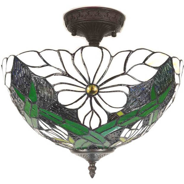 Clayre & Eef Plafondlamp Tiffany Ø 36*35 cm E27/max 2*60W 5LL-6139