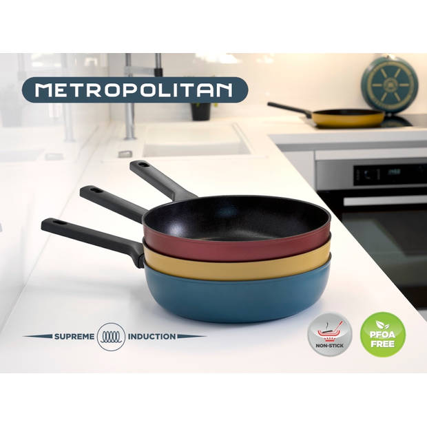 Mehrzer Metropolitan - Diepe koekenpan diameter 28 cm - Rood