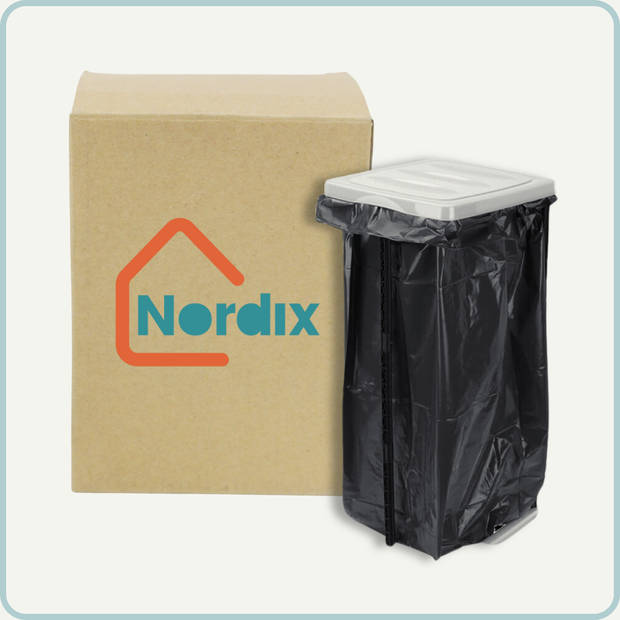 Nordix Vuilniszakhouder - Vuilniszakstandaard - Vuilzakhouder - Wit - 60 Liter