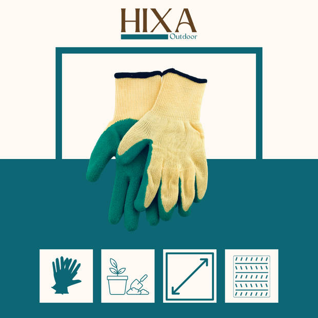 HIXA Tuinhandschoenen - Extra Grip - Latex - Groen - One Size - Werkhandschoenen