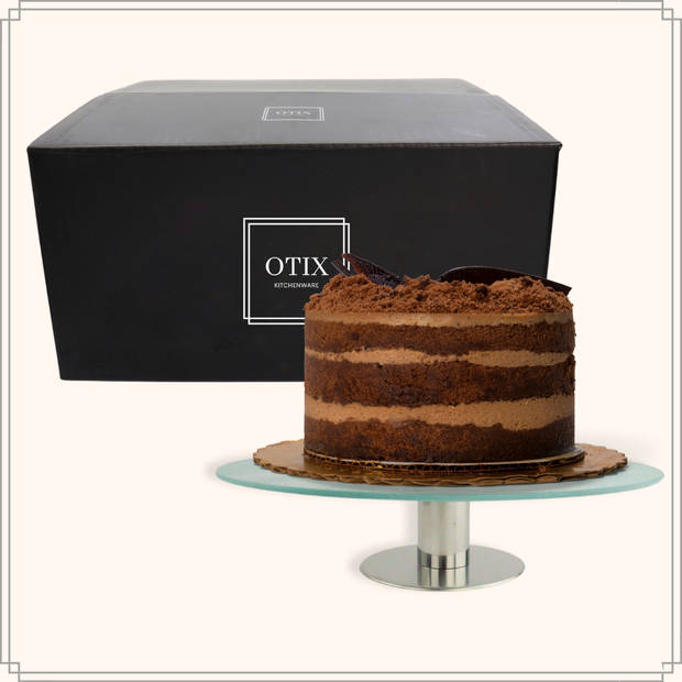 OTIX Taartplateau - Luxe - Glas - Met Voet - Draaibaar - Taartschaal - Taartbord - Cake