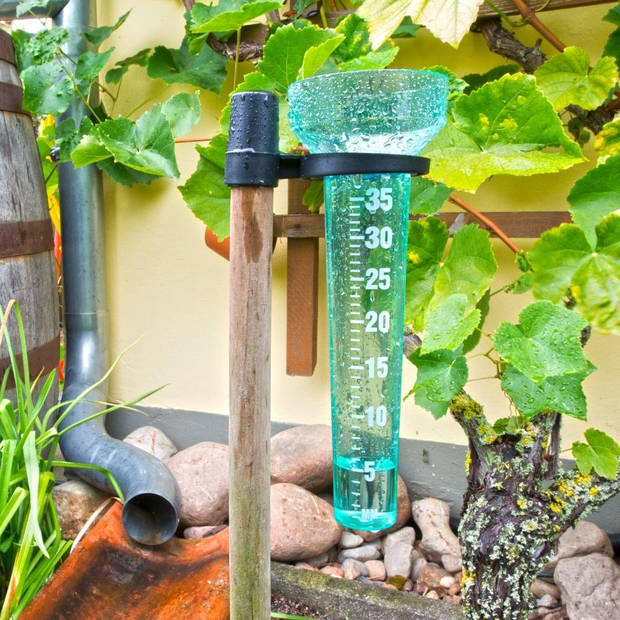 Regenmeter - Regen meter - Met houder - Kunststof- Transparant - 24 centimeter