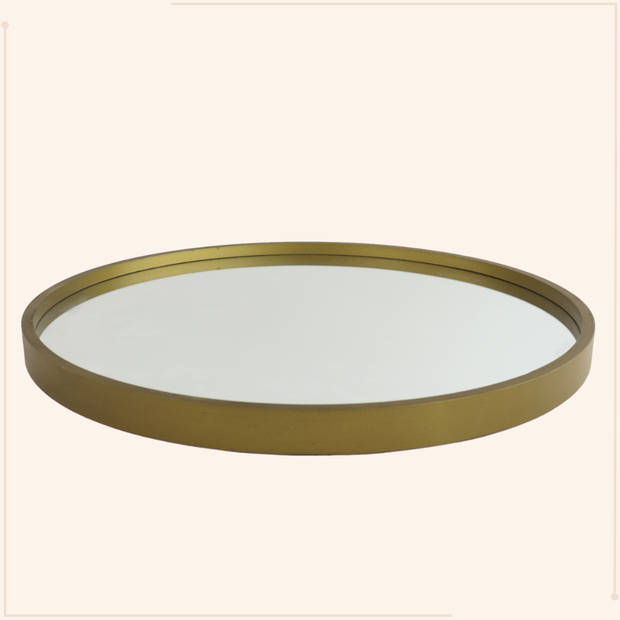 MISOU Spiegel - Rond - Goud - 40cm - Hout en glas - Wandspiegel