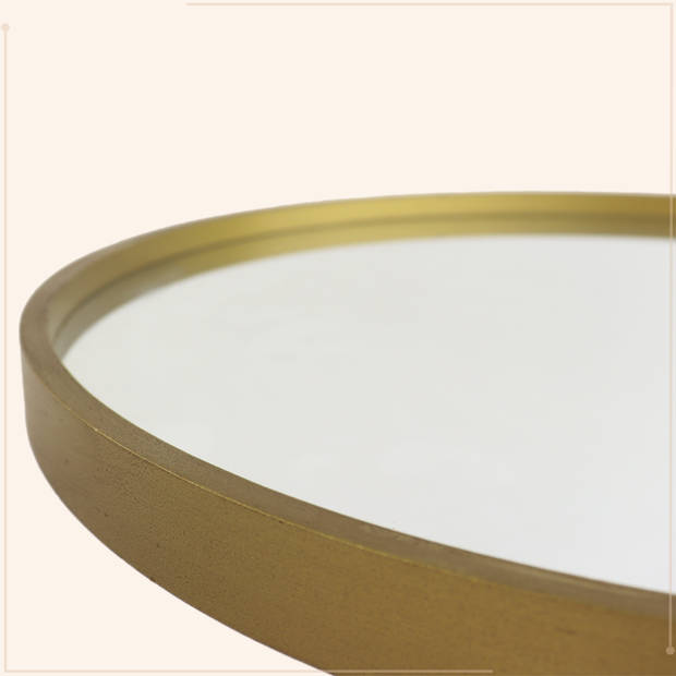 MISOU Spiegel - Rond - Goud - 40cm - Hout en glas - Wandspiegel