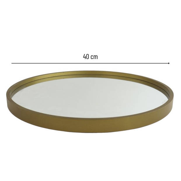 MISOU Spiegel - Rond - Goud - 40cm - Hout en glas - Wandspiegel