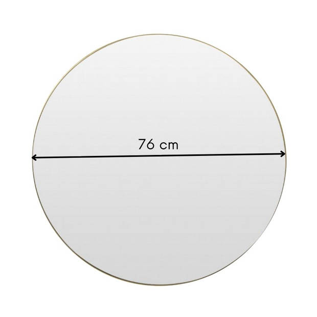 MISOU Spiegel - Rond - Goud - Hangspiegel - 76 cm - Groot - Wandspiegels
