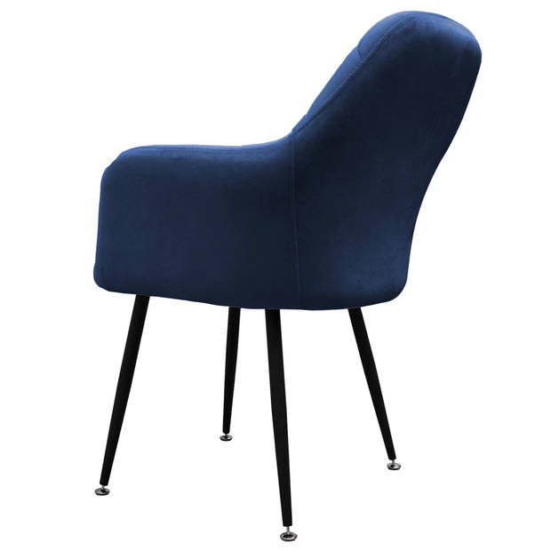 Set van 6 Eetkamerstoelen Donkerblauw