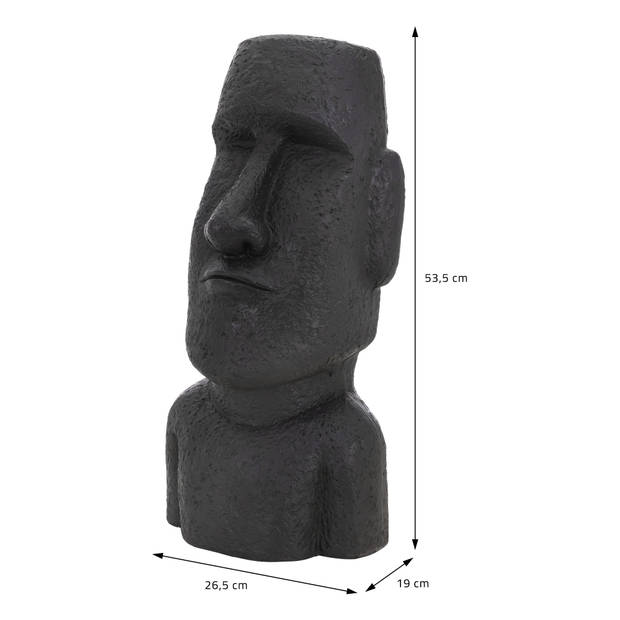 Paaseiland hoofdfiguur antraciet, 28x25x56 cm, gegoten steenhars
