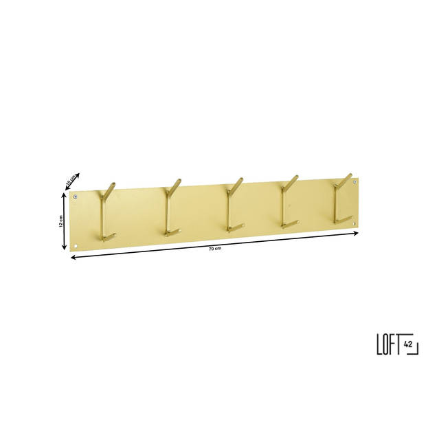 LOFT42 Factory Kapstok – Metaal - Goud – 10 haken