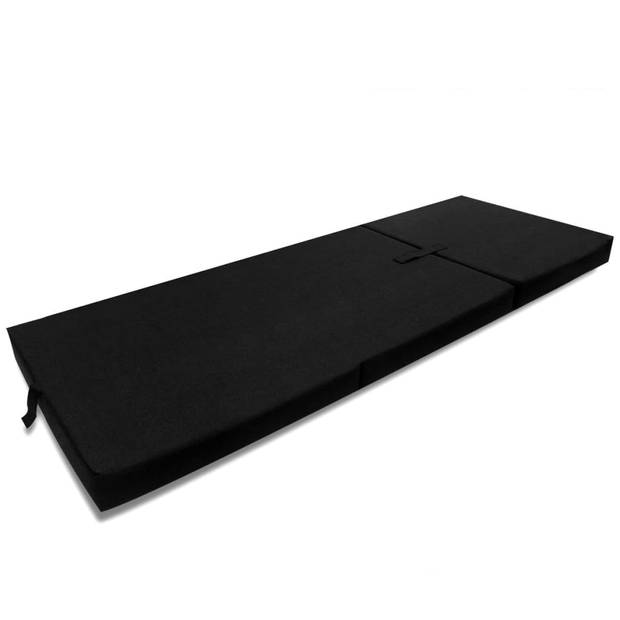 vidaXL Schuimmatras opklapbaar zwart 190x70x9 cm