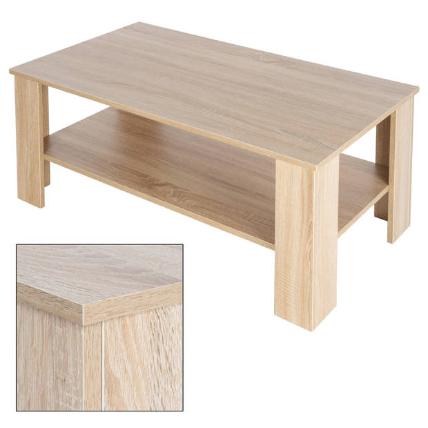 Ml-Design salontafel Sonoma eik, 100x43x57 cm, gemaakt van spaanplaat en hout optiek met melamine coating