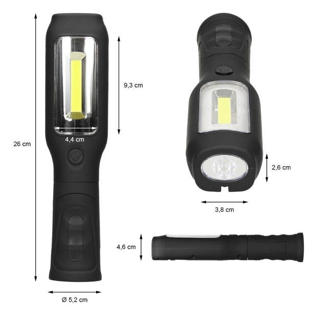LED-batterijbediende handlamp Handgreep 180° buigbaar