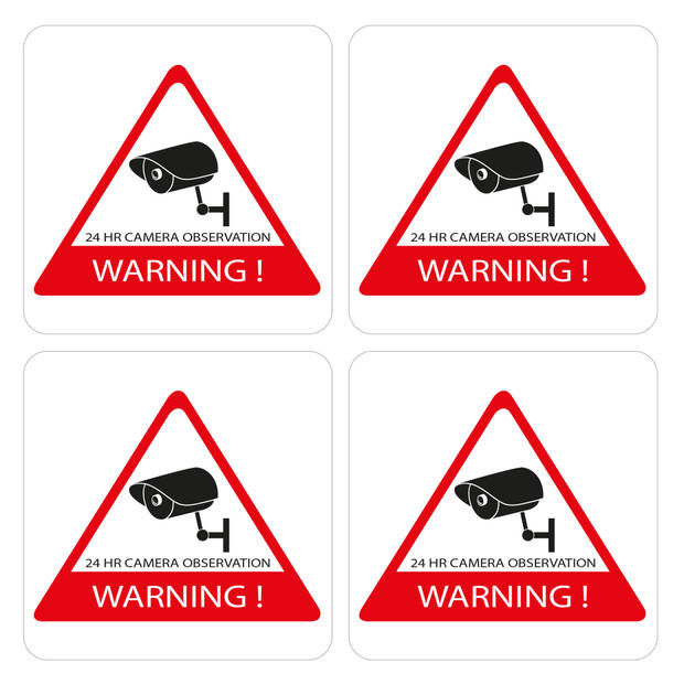 Set camerabewaking stickers Alecto Wit-Rood