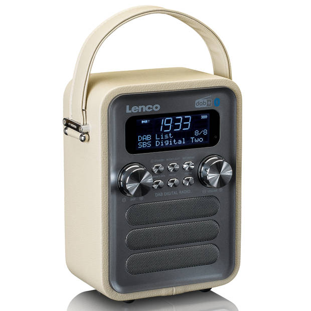Draagbare DAB+ FM Radio met Bluetooth® en AUX-ingang, oplaadbare batterij Lenco Taupe