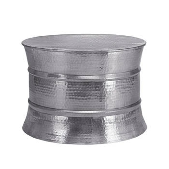 WOMO-DESIGN salontafel, Ø 62x33 cm, zilver, gemaakt van gehamerd aluminium legering