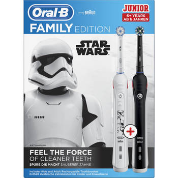 Oral-B Pro Family Pack - 1 x Oral B Pro 2 2000 Black + 1 x Oral B Junior Star Wars - Elektrische Tandenborstels
