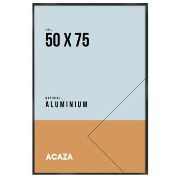 ACAZA Aluminium Fotokader, Fotolijst met Formaat 50 cm x 75 cm, Plexiglas, Zwarte Rand