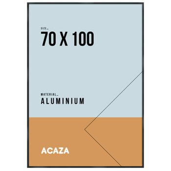 ACAZA Fotokader, Lijst geschikt voor Foto's of Posters van 70 cm x 100 cm, Aluminium, Plexiglas, Zwart