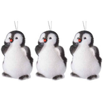 3x Pinguins kerstornamenten kersthangers 9 cm - Kersthangers