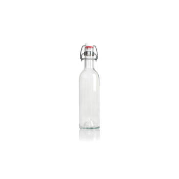 Rebottled Beugelfles / Weckfles - Transparant - 375 ml - gemaakt van gerecyclede wijnflessen
