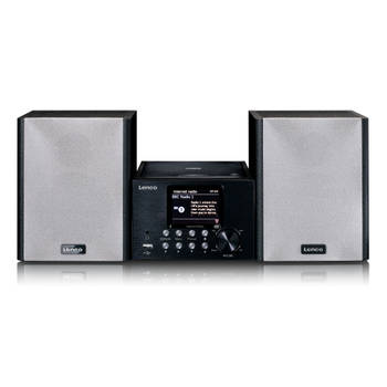 Micro set met smart radio, CD/USB speler, internet, DAB+, Bluetooth® Lenco Zwart