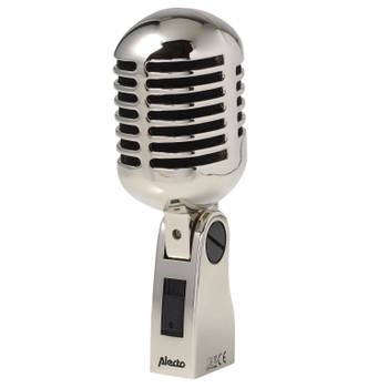 Retro microfoon Alecto Chroom