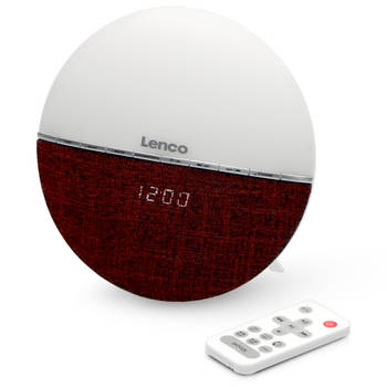 FM Wekkerradio - Wake up light met Bluetooth® Lenco Wit-Rood