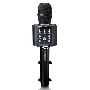 Bluetooth® Karaoke microfoon met speaker en verlichting Lenco BMC-090BK Zwart