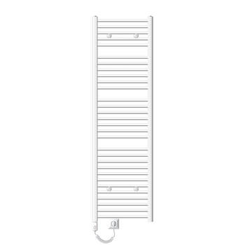 ECD Germany Badkamerradiator elektrisch met verwarmingselement 900W - 500 x 1800 mm - wit - gebogen met zijaansluiting