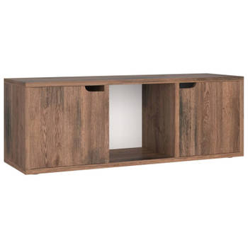 vidaXL Tv-meubel 88,5x27,5x30,5 cm bewerkt hout gerookt eikenkleurig