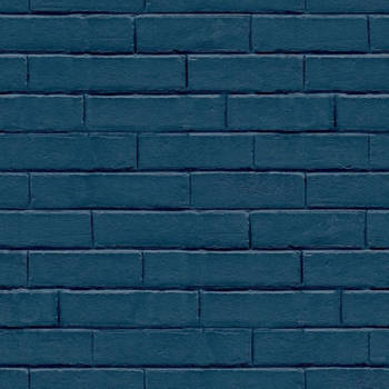 Good Vibes Behang Brick Wall blauw