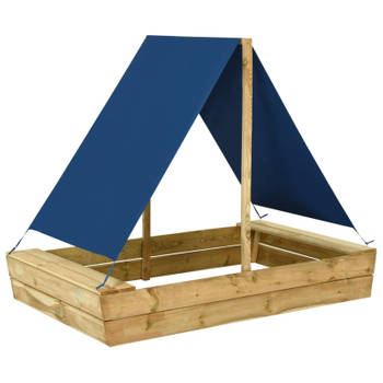 Blokker vidaXL Zandbak met dak 160x100x133 cm ge??mpregneerd grenenhout aanbieding