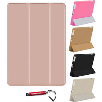 HEM Apple iPad 10.2 (2019/2020) Smart / Vouw Hoes Rose Gold met Hoesjeswebstylus - Ipad hoes, Tablethoes