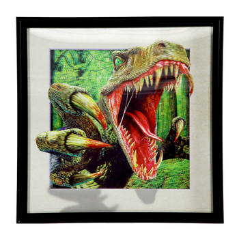 Decopatent® 3D Dinosaurus Schilderij - Wanddecoratie - Dino -