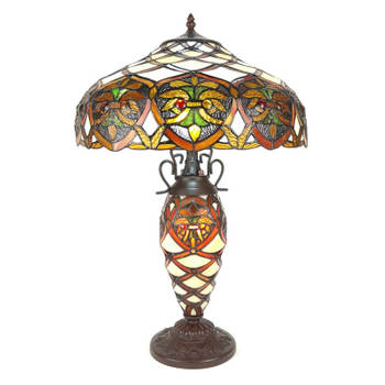 Clayre & Eef Tafellamp Tiffany Ø 40*61 cm E27/max 2*60W 5LL-6134