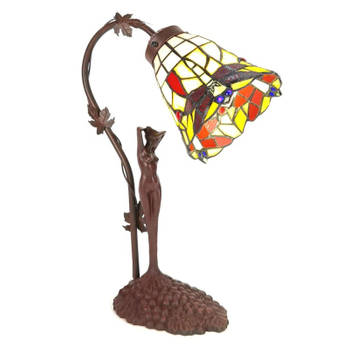 Clayre & Eef Tafellamp Tiffany 14*13*37 cm E14/max 1*40W 5LL-6132